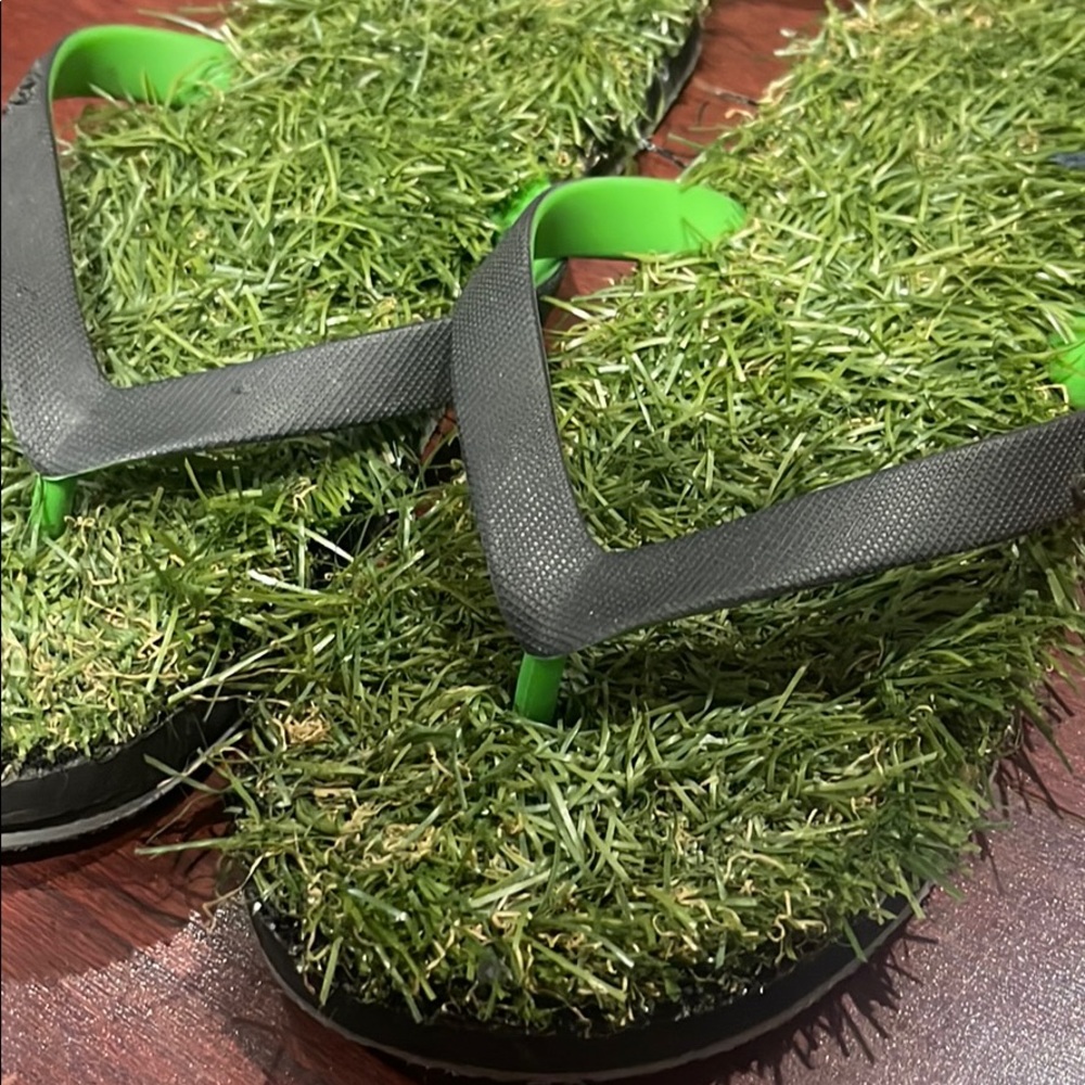 Funny grass sandals